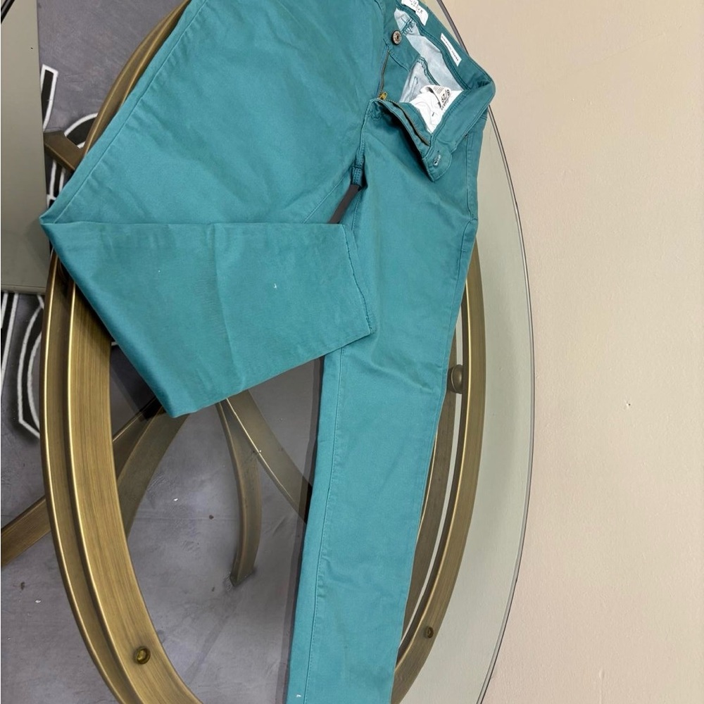 Teal Slim Fit Pants